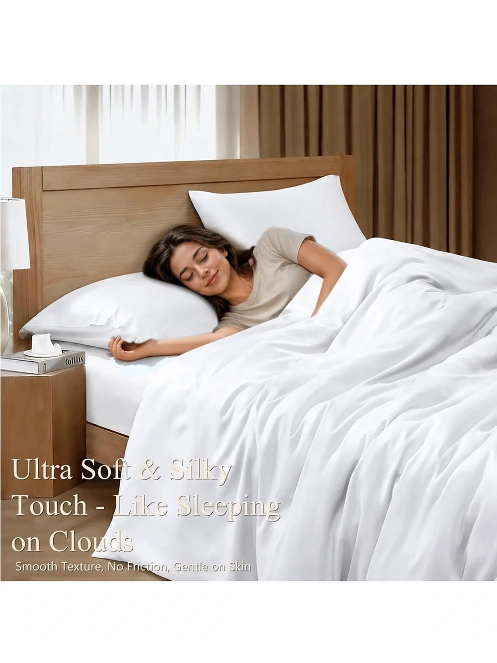 NEW Queen Duvet Cover Set 3 Pieces, 100% Organic Viscose derived from Bamboo